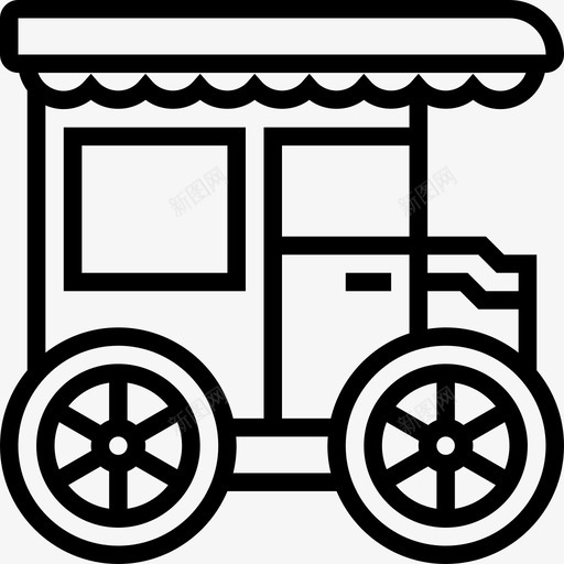 马车牛仔5直线图标svg_新图网 https://ixintu.com 牛仔 直线 马车