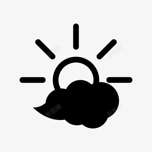 云和太阳天空图标svg_新图网 https://ixintu.com 云和 天空 太阳