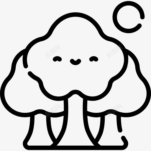 树木森林线形图标svg_新图网 https://ixintu.com 树木 森林 线形