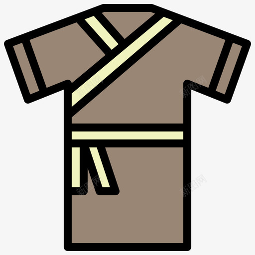 浴袍浴室用品4线性颜色图标svg_新图网 https://ixintu.com 浴室 浴袍 用品 线性 颜色