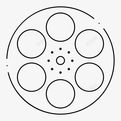 虚线的胶片电影卷轴图标svg_新图网 https://ixintu.com 卷轴 坦克 电影 硬件 磁带 胶片 虚线 视频制作 计算机