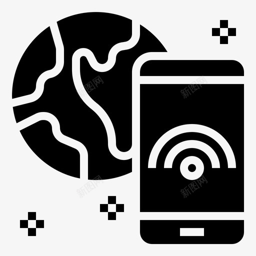 wifi连接免费图标svg_新图网 https://ixintu.com wifi 互联网 免费 智能手机 网络共享字形 连接