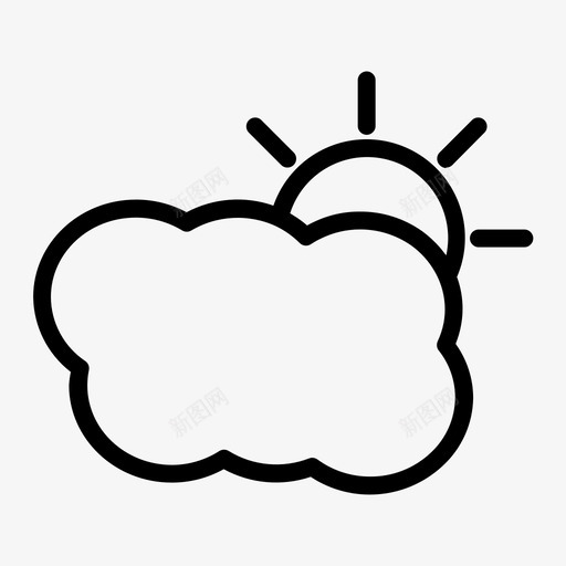 多云天空太阳图标svg_新图网 https://ixintu.com 假期 多云 天气 天空 太阳