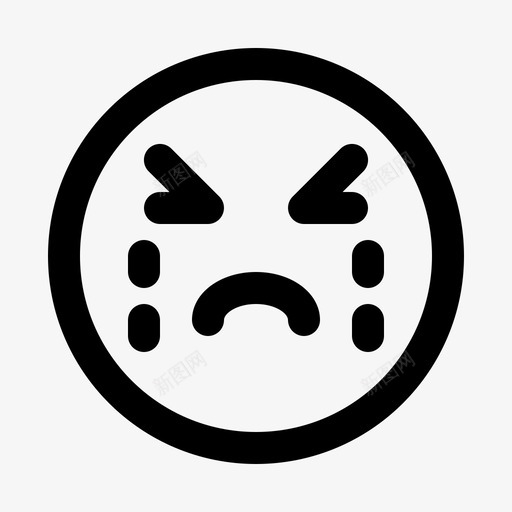 哭表情眼泪图标svg_新图网 https://ixintu.com 哭 眼泪 表情 表情线