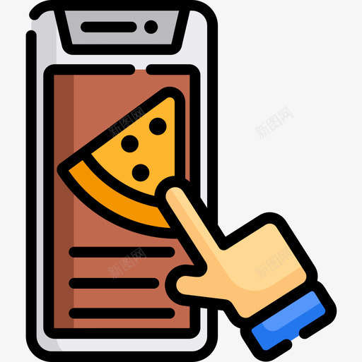 智能手机食品配送3线性颜色图标svg_新图网 https://ixintu.com 智能手机 线性颜色 食品配送3