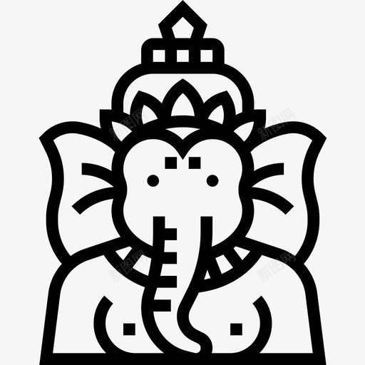 甘尼萨印度教神4直系图标svg_新图网 https://ixintu.com 印度教 尼萨 直系