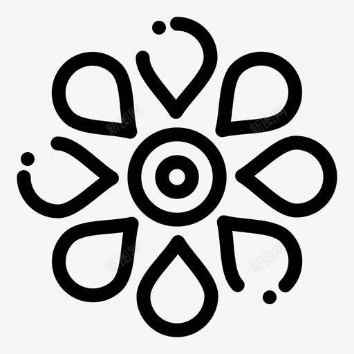 花自然春天图标svg_新图网 https://ixintu.com 大胆 太阳花 季节 春天 自然 虚线