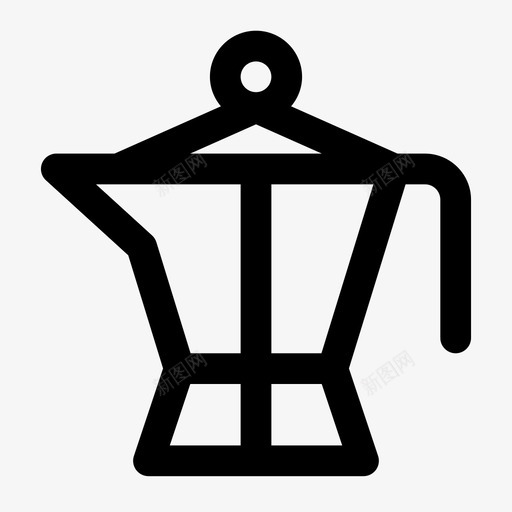 莫卡壶冲泡咖啡图标svg_新图网 https://ixintu.com jumpicon 冲泡 加粗 咖啡 咖啡壶 咖啡店 水壶 粗线 莫卡壶