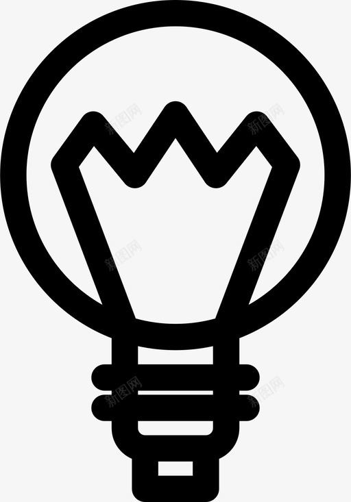灯泡主意图标svg_新图网 https://ixintu.com 主意 灯泡