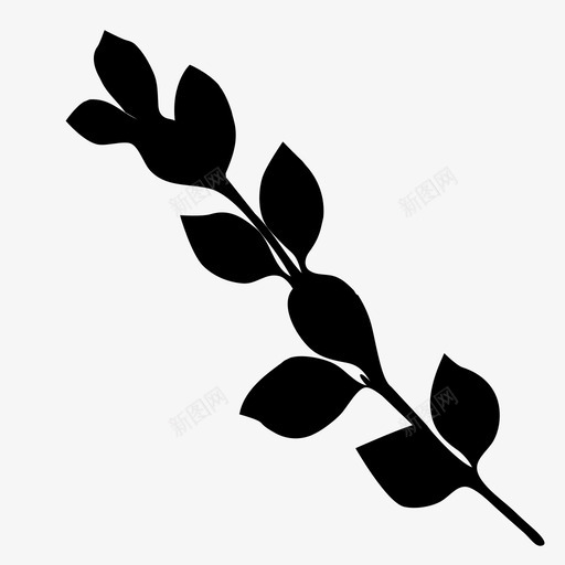 叶枝植物学叶图标svg_新图网 https://ixintu.com 叶枝 手绘 植物学 自然