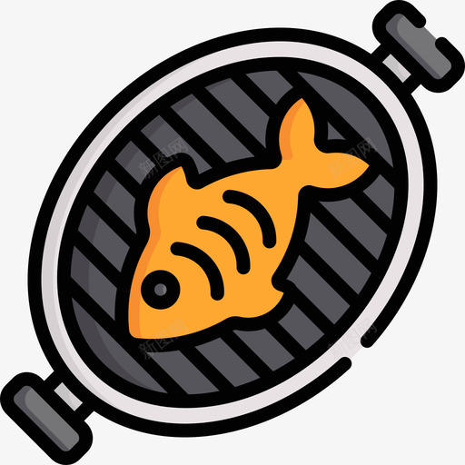 鱼烤肉17原色图标svg_新图网 https://ixintu.com 原色 烤肉