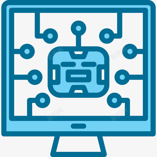机器人android4蓝色图标svg_新图网 https://ixintu.com android 机器人 蓝色