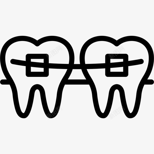 牙套牙科学4线性图标svg_新图网 https://ixintu.com 牙套 牙科学4 线性