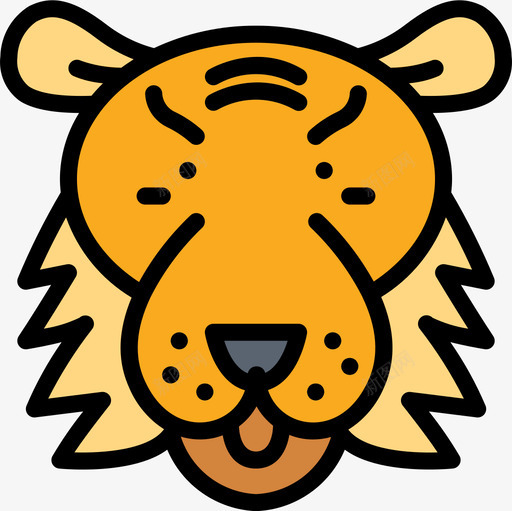 老虎狩猎12线性颜色图标svg_新图网 https://ixintu.com 狩猎12 线性颜色 老虎