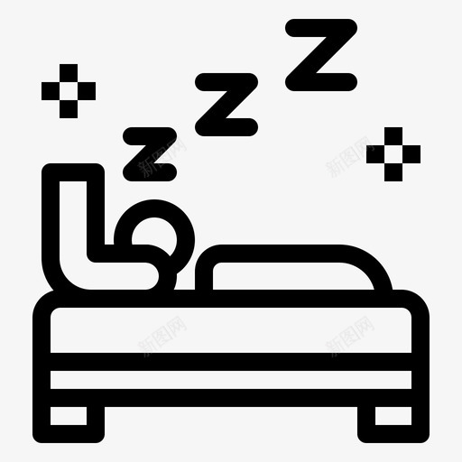 床卧室清洁图标svg_新图网 https://ixintu.com 卧室 卫生常规线 床 清洁