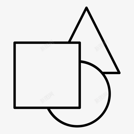 形状圆数学图标svg_新图网 https://ixintu.com 三角形 圆 形状 数学 矩形