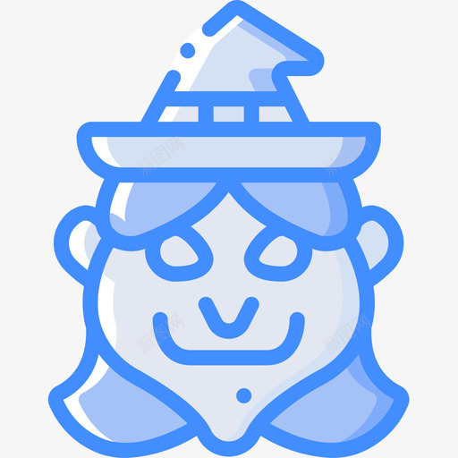 巫婆万圣节114蓝色图标svg_新图网 https://ixintu.com 万圣节 巫婆 蓝色
