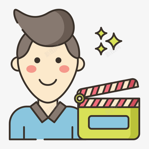 电影工作人员视频制作17线性颜色图标svg_新图网 https://ixintu.com 电影工作人员 线性颜色 视频制作17