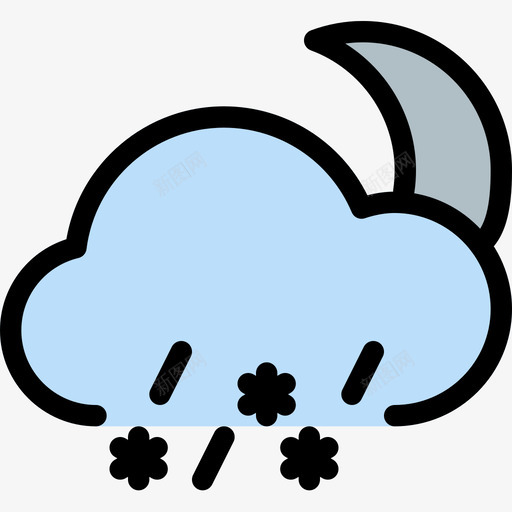 雪173号天气线形颜色图标svg_新图网 https://ixintu.com 173号 天气 线形 颜色