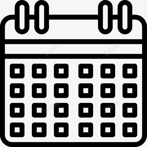 日历家居装饰线性图标svg_新图网 https://ixintu.com 家居装饰 日历 线性
