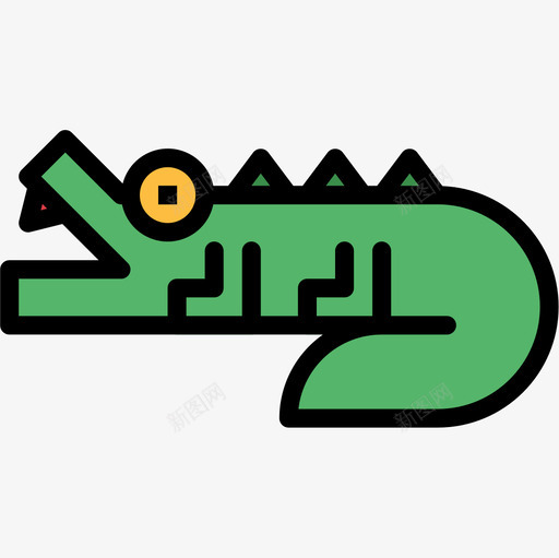 鳄鱼动物6线性颜色图标svg_新图网 https://ixintu.com 动物 线性 颜色 鳄鱼