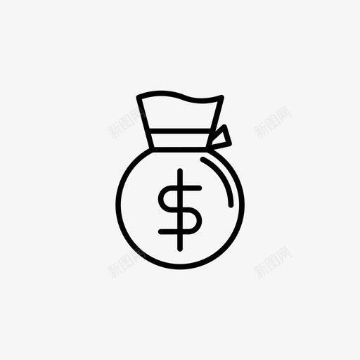 袋子钱现金货币图标svg_新图网 https://ixintu.com 利润 取款 现金 袋子 货币