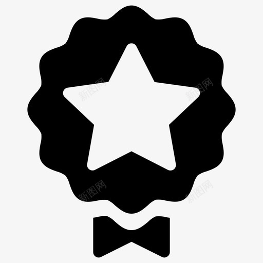 明星徽章授权丝带图标svg_新图网 https://ixintu.com 丝带 实心 徽章 授权 明星 标志 赢家 银行