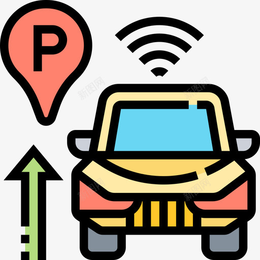 驻车传感器智能汽车4线性颜色图标svg_新图网 https://ixintu.com 传感器 智能 汽车 线性 颜色 驻车