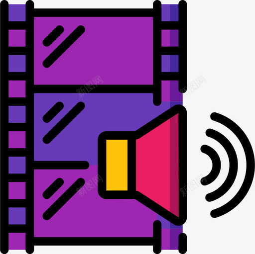 底片视频制作6线性彩色图标svg_新图网 https://ixintu.com 底片 彩色 线性 视频制作