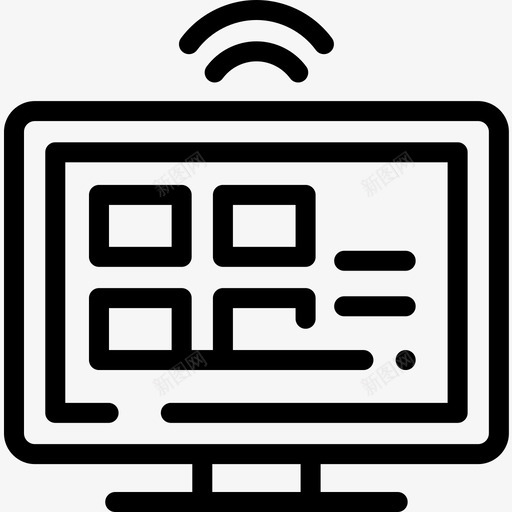 智能电视技术52线性图标svg_新图网 https://ixintu.com 技术52 智能电视 线性