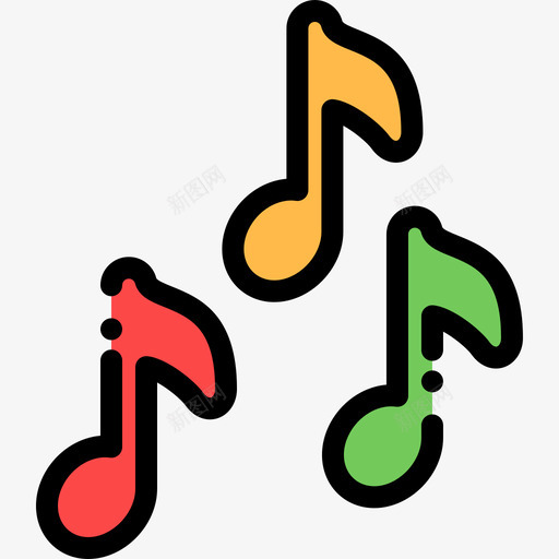 音乐雷鬼9线性颜色图标svg_新图网 https://ixintu.com 线性 雷鬼 音乐 颜色