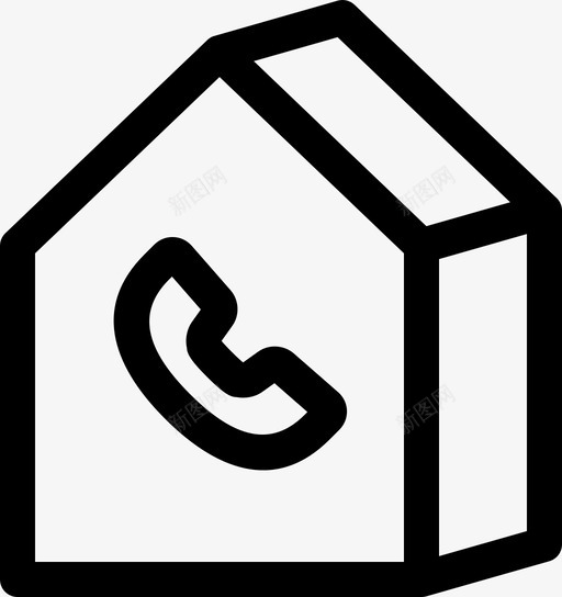 家电话房子图标svg_新图网 https://ixintu.com 多米 房子 电话 米克 谈话