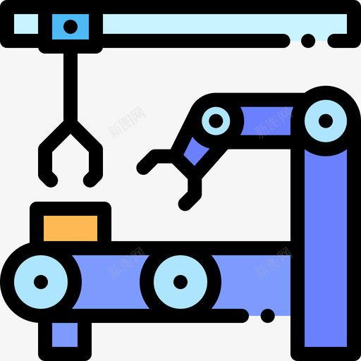 输送装置批量生产线性颜色图标svg_新图网 https://ixintu.com 批量生产 线性 装置 输送 颜色