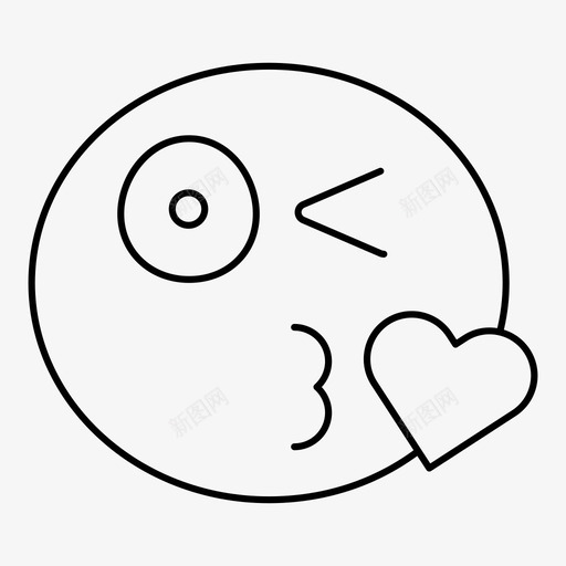 吻脸心图标svg_新图网 https://ixintu.com 吻 唇 心 爱 脸