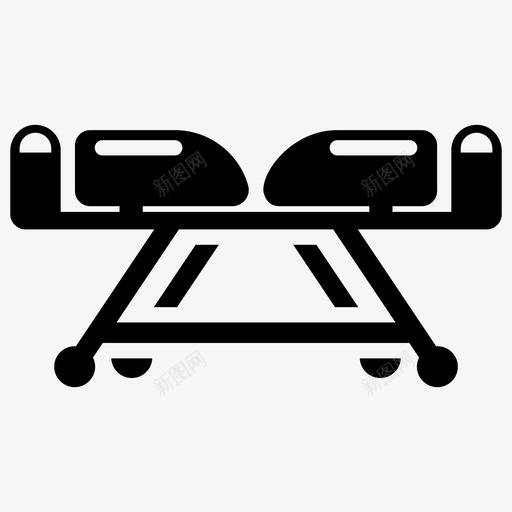 病床医疗垃圾箱病人床图标svg_新图网 https://ixintu.com 医疗垃圾箱 婴儿卫生和健康标志图标包 担架 病人床 病床
