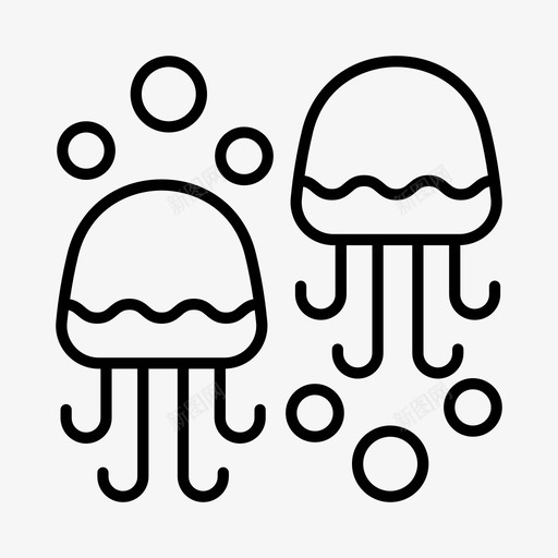 水母潜水海洋生物图标svg_新图网 https://ixintu.com 水上运动 水母 海洋 海洋生物 潜水