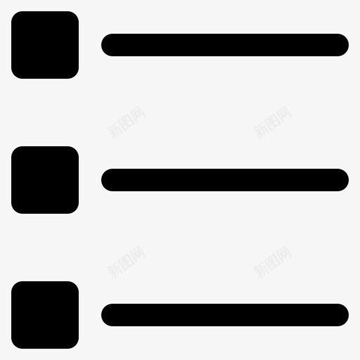 列表排列视图图标svg_新图网 https://ixintu.com ui 列表 包实心 图标 实心 排列 版本 视图