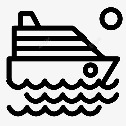 游船海滩船图标svg_新图网 https://ixintu.com 假期 夏日乐趣 暑假 海滩 游船 船
