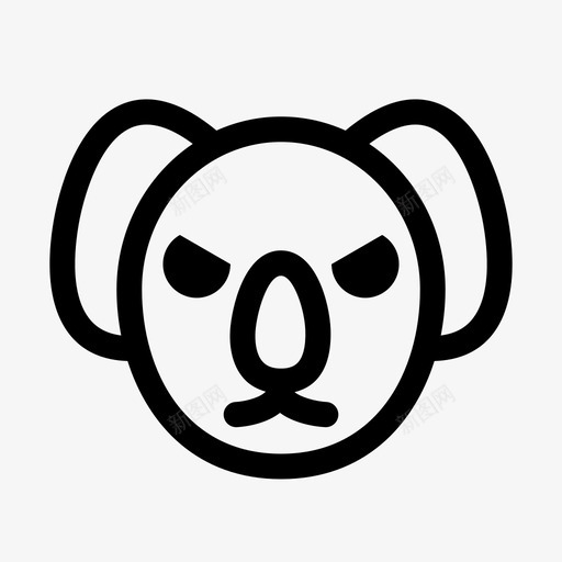 考拉动物脸图标svg_新图网 https://ixintu.com 动物 动物园 动物线 哺乳动物 考拉 脸 野生
