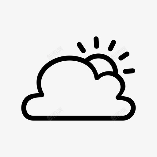 多云太阳天气图标svg_新图网 https://ixintu.com 多云 天气 太阳