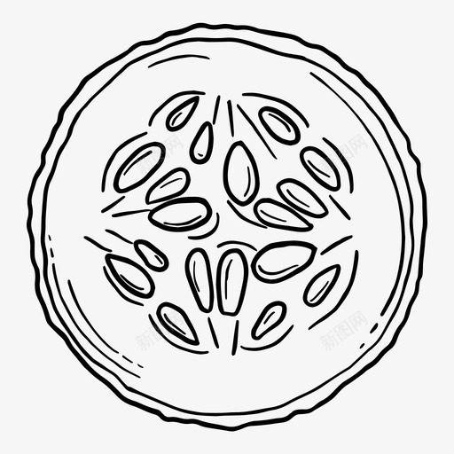 黄瓜片食品水果图标svg_新图网 https://ixintu.com 水果 泡菜 瓜片 蔬菜 蔬菜水果 食品 黄瓜片
