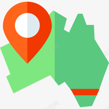 地图澳大利亚16平坦图标图标