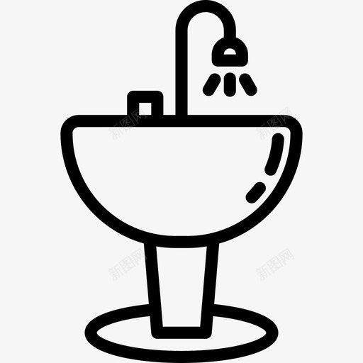 水槽家居装饰线性图标svg_新图网 https://ixintu.com 家居装饰 水槽 线性