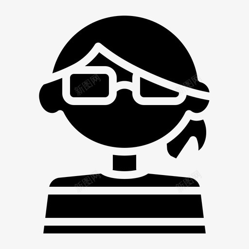 女孩化身眼镜图标svg_新图网 https://ixintu.com 化身 固体 女人 女孩 眼镜