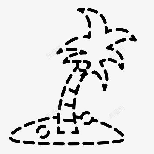 棕榈树海滩椰子图标svg_新图网 https://ixintu.com 假期 夏天 夏日乐趣 棕榈树 椰子 海滩