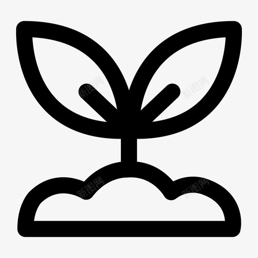萌芽花园生长图标svg_新图网 https://ixintu.com 春天 春天的季节线风格 植物 生长 花园 萌芽