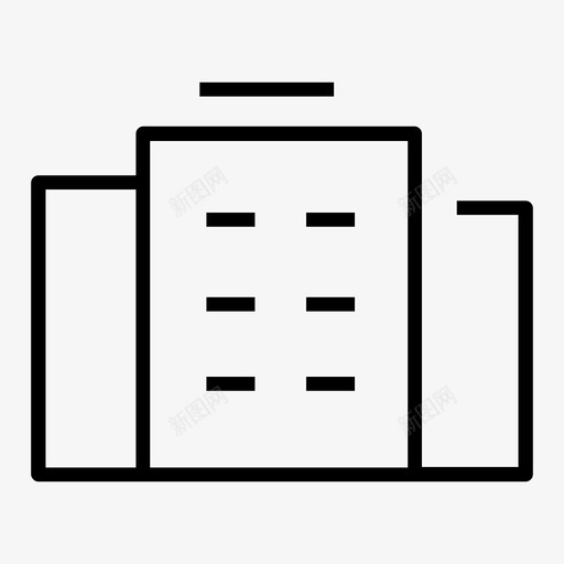 办公建筑商业图标svg_新图网 https://ixintu.com 办公 商业 商业线路图标集1 城市 建筑