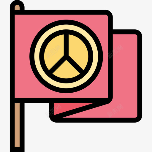 旗帜抗议3线颜色图标svg_新图网 https://ixintu.com 抗议 旗帜 颜色