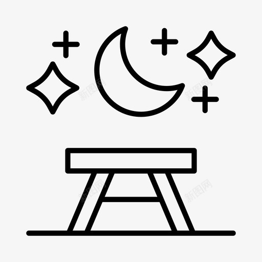 露营气候环境图标svg_新图网 https://ixintu.com 夜晚 户外 气候 环境 自然 露营