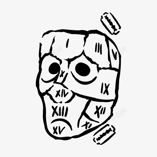 恐怖面具屠夫狂欢节图标svg_新图网 https://ixintu.com 化装舞会 屠夫 恐怖面具 恐惧 狂欢节